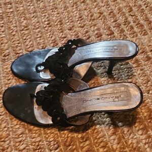 Bandolino Black Heels with Floral Detail